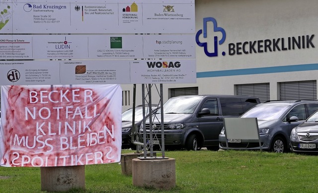 Mittels Plakat wollen Bad Krozinger B...erden, um den Status quo zu erhalten.   | Foto: Hans-Peter Mller