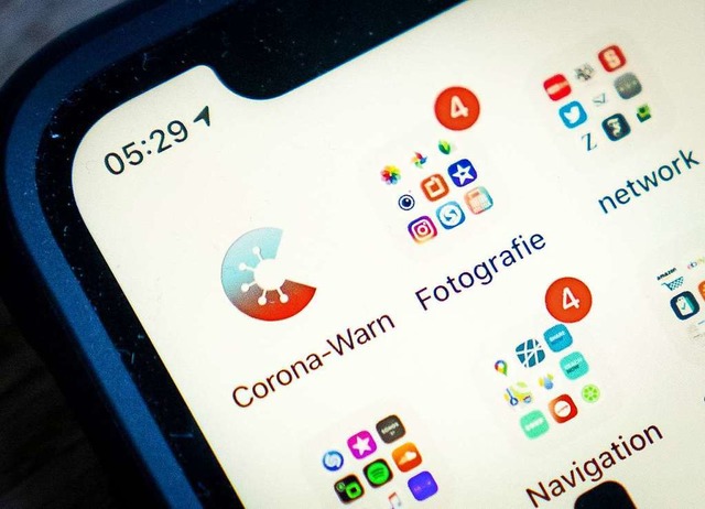 So sieht die App installiert auf dem Smartphone aus.  | Foto: Kay Nietfeld (dpa)