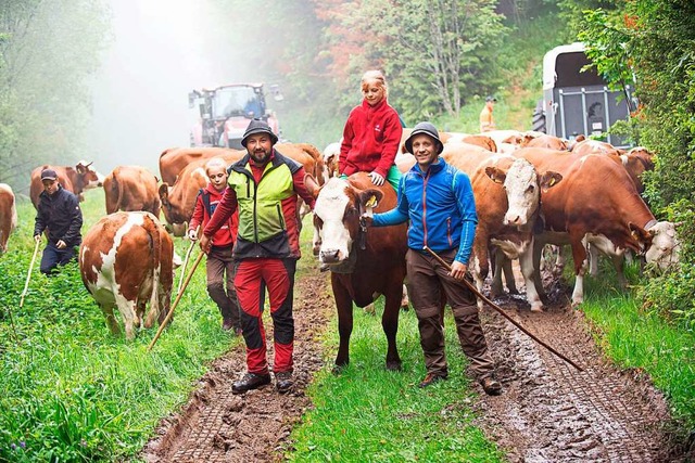 Die Familie Rombach vom Hinterbauernhof Eschbach.  | Foto: Wolfgang Scheu