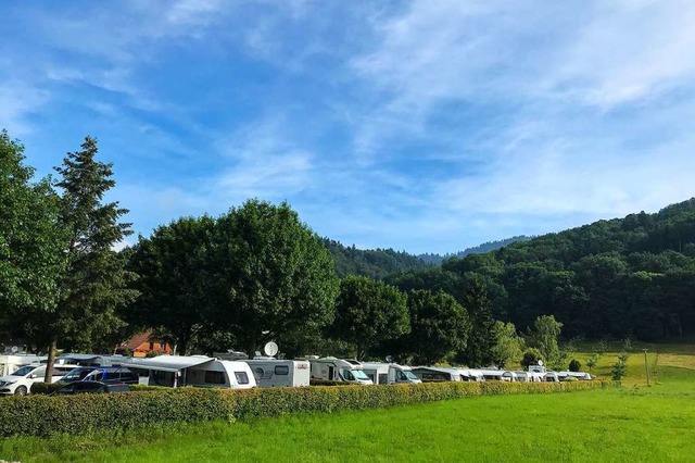 Gut belegt: Campingplatz Belchenblick in Staufen  | Foto: Gabriele Hennicke