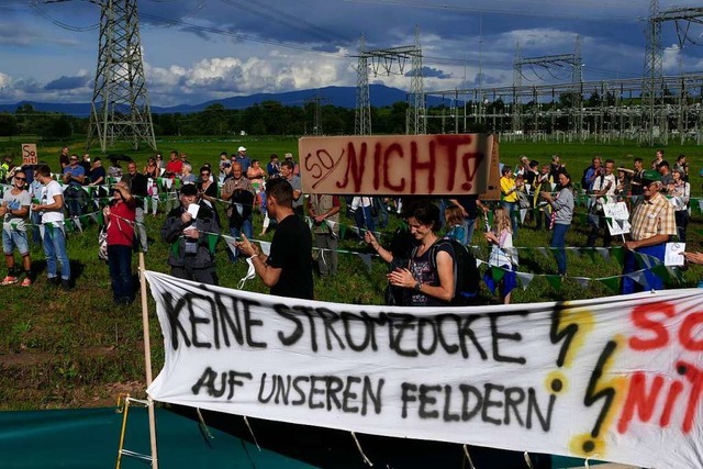 Protestkundgebung gegen die Ausbaupln...nnwerks der Transnet BW in Eichstetten 