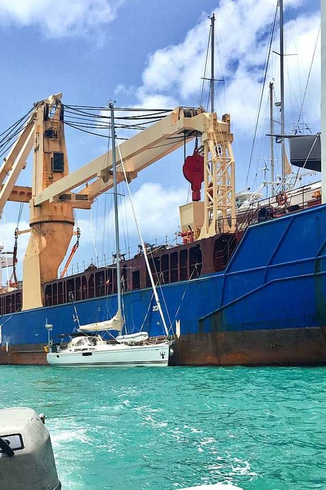 Das Segelschiff von Guido Sieger wurde...ff geladen und nach Mallorca gebracht.  | Foto: Guido Sieger