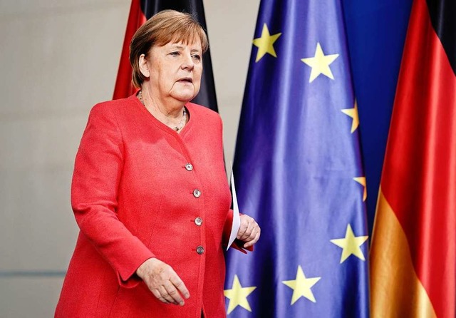Ihre Leidenschaft fr Europa hat zulet...enommen: Bundeskanzlerin Angela Merkel  | Foto: Kay Nietfeld (dpa)