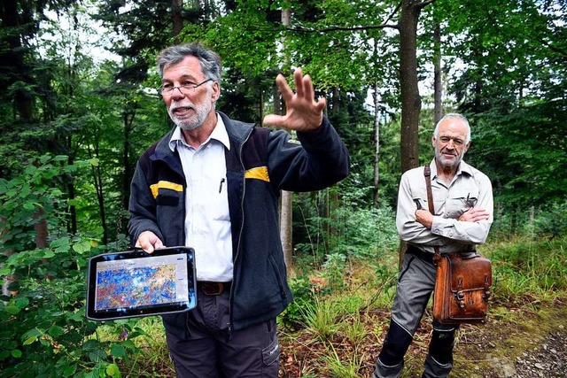 Rainer Wossidlo und Bernhard Friedmann...r die Zukunft  des Reviers diskutiert.  | Foto: Thomas Kunz