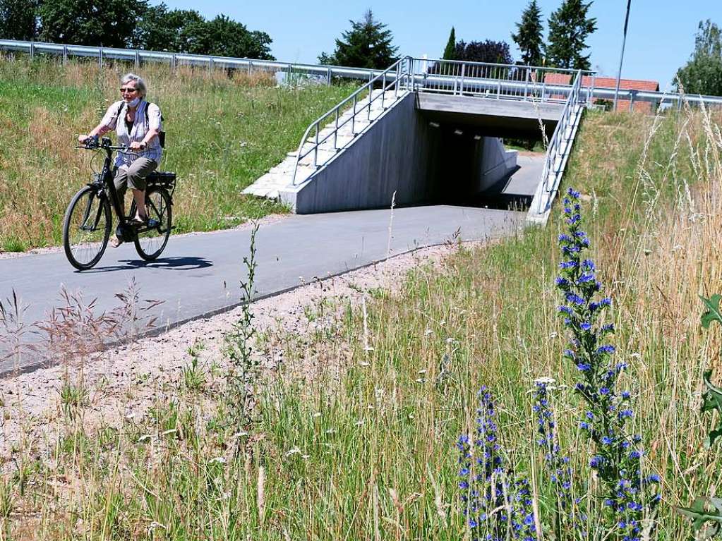 Eine der ersten Manahmen fr Radfahrer und Fugnger. Die Unterfhrung bei der Neumagenbrcke am Ortseingang, inzwischen gut beschildert, an die Entwsserung   angeschlossen und fleiig benutzt.