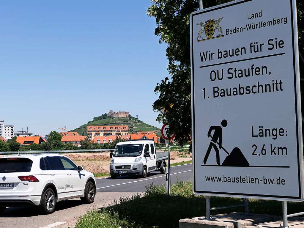 Nur fr Autos: Die Zufahrt zum neuen Grunerner Kreisel. Dort soll bei Realisierung des zweiten Bauabschnitts eine weitere Unterfhrung entstehen.