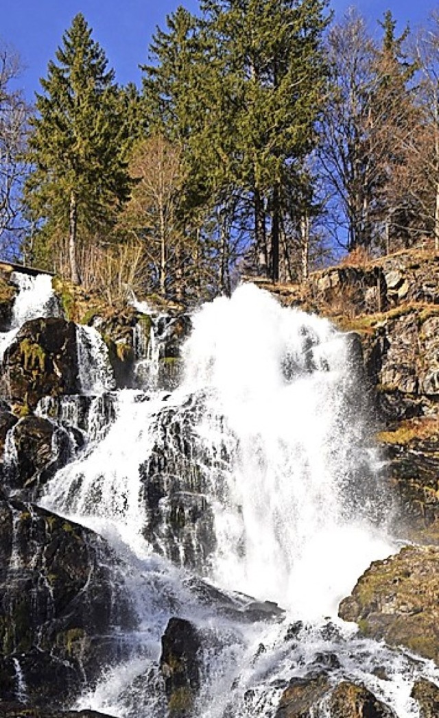 ber dem  Wasserfall soll eine  Hngebrcke gebaut werden.  | Foto: Ulrike Jger