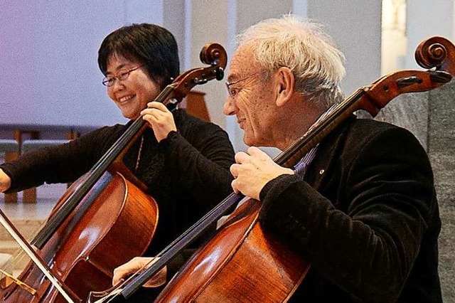 Die Cellolehrer der Freiburger Pflger...thard Popp und Mika Tamura-Winkelmeier  | Foto: Pflger-Stiftung