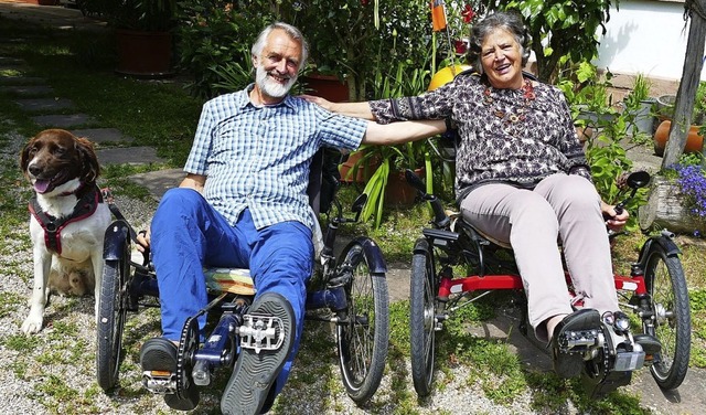 Mit dem Liegerad fahren macht Elke  und Gerd Bischoff Spa.   | Foto: Dietrer Fink