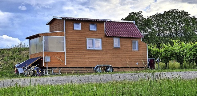 Dieses bewegliche Tiny House steht ber...Mini-Huser aufgestellt werden sollen.  | Foto: Julius Wilhelm Steckmeister