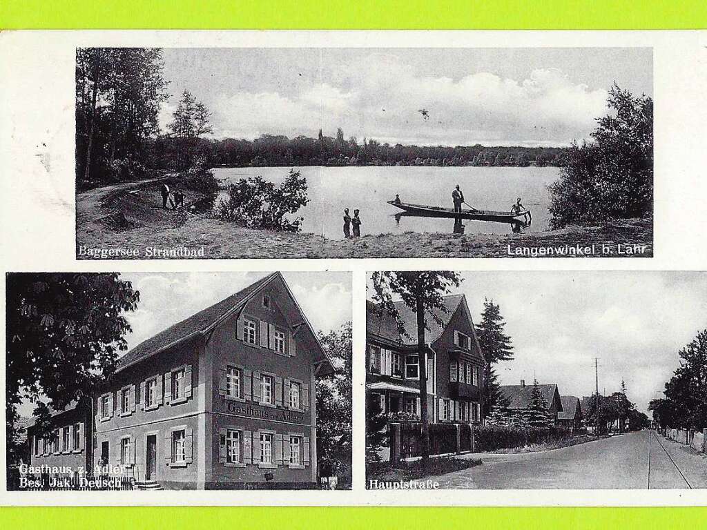 Im Jahr 1938 gab es  ein  Baggersee-Strandbad  in Alt-Langenwinkel.