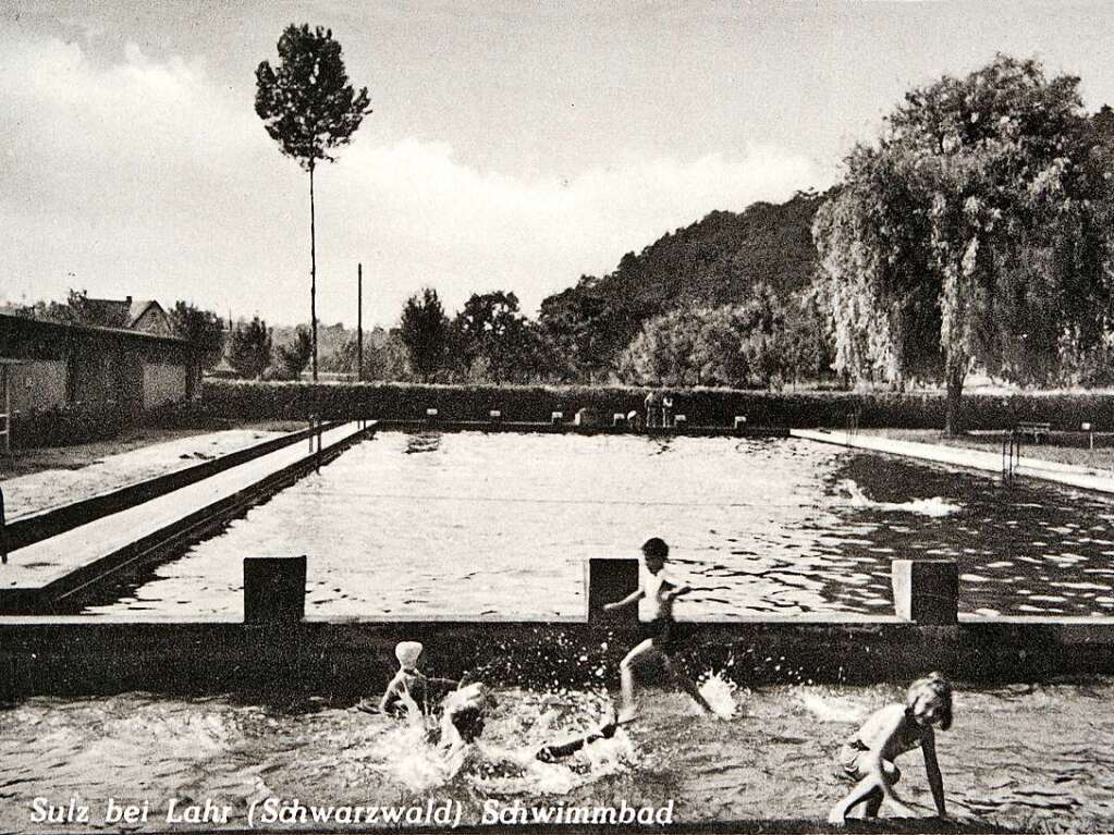 Eine alte Ansicht des Sulzer Schwimmbads