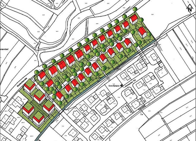 Wohnraum fr etwa 180 Menschen soll au...tmeter groen Areal geschaffen werden.  | Foto: Stadtplanungsbro Michael Dorer