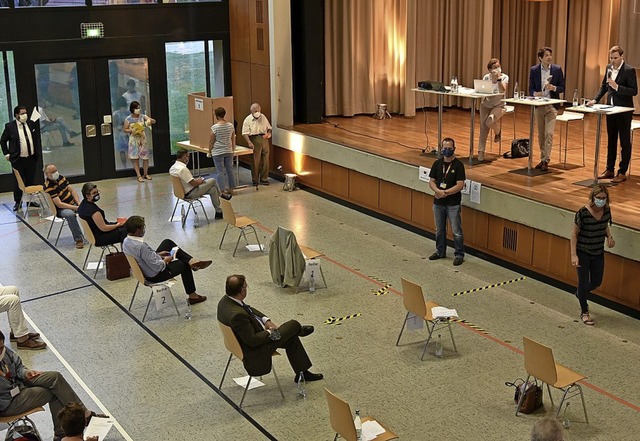 In der Fritz-Boehle-Halle fand die CDU-Nominierung statt.   | Foto: Benedikt Sommer