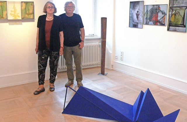 Das Knstlerpaar  Inge Regnat-Ulner un...n Preis der Brunlich-Bieser-Stiftung.  | Foto: Rosemarie Tillessen
