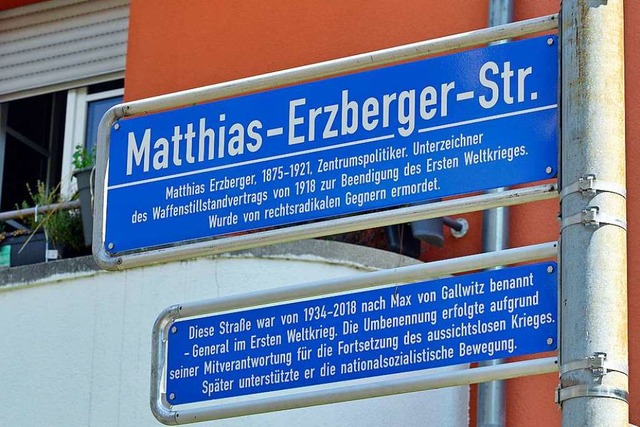 Die jetzige  Matthias-Erzberger-Strae...vorher nach  General Gallwitz benannt.  | Foto: Michael Bamberger