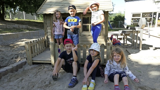 Vor kurzem wurde das Spielhaus beim Ki...a Nickel bereits im Januar bergeben.   | Foto: Hans-Ulrich Fiedler