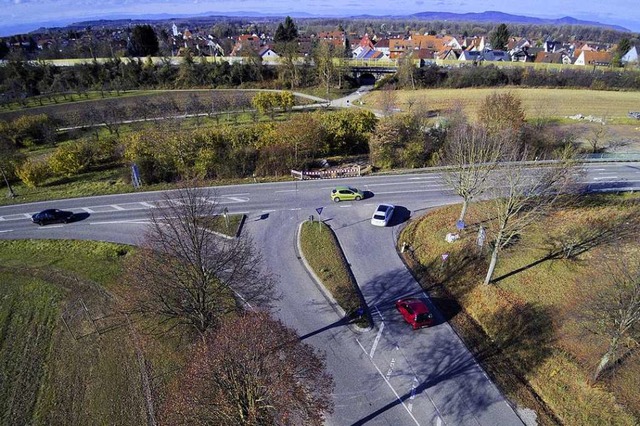 Die Kreuzung aus der Luft.  | Foto: Michael Saurer