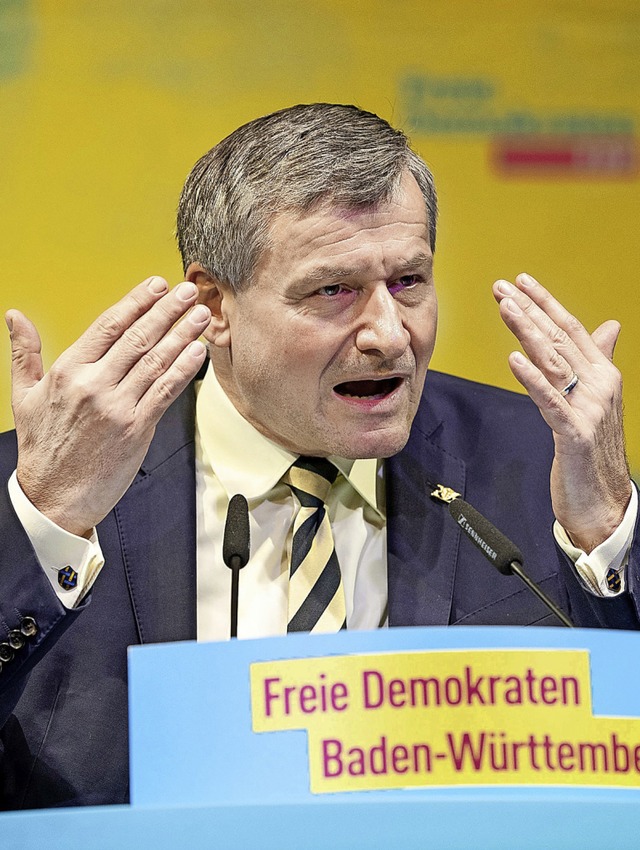 Hans-Ulrich Rlke im Januar beim FDP-Landesparteitag  in Fellbach  | Foto: Sebastian Gollnow (dpa)