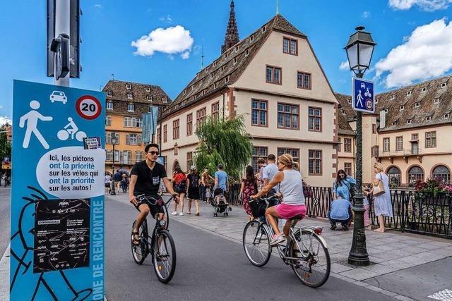Fußgänger haben in der Innenstadt von Straßburg den Vorrang