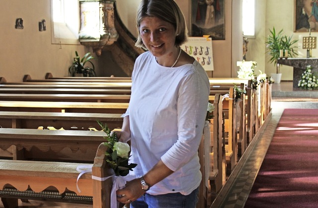 Katechetin Alexandra Kistler freut sic...Sonntag im Albtal stattfinden konnte.   | Foto: Cornelia Liebwein