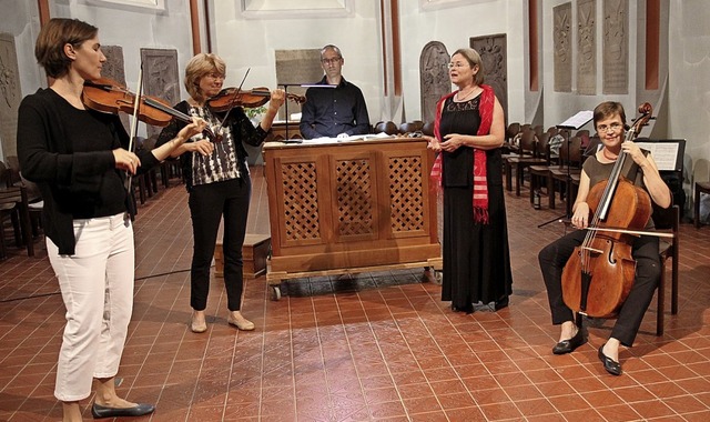 Die fnf Musiker prsentierten geistliche Musik.  | Foto: Dagmar Barber