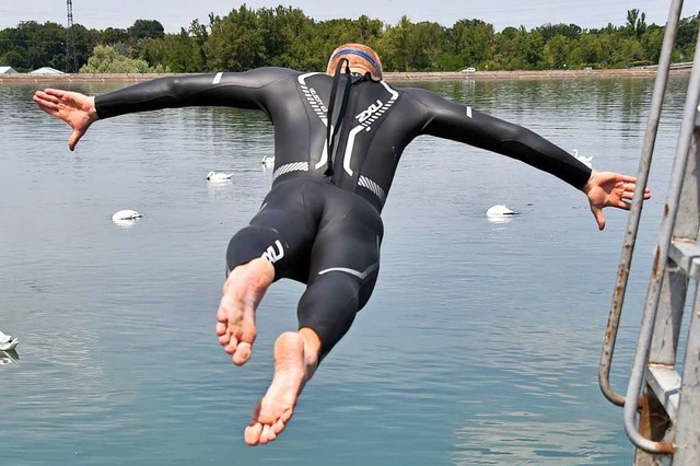 Fr sichere Schwimmer kann das Bad im ... war er gesichert und gut vorbereitet.  | Foto: Uli Deck