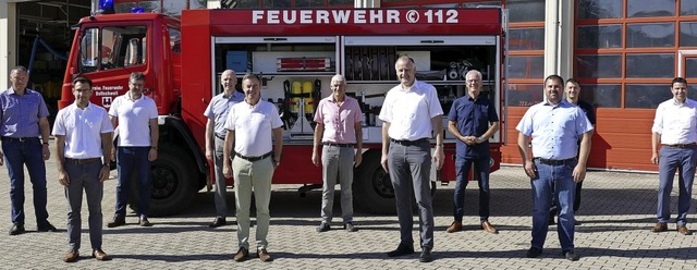 Die Brgermeister der Verbandskommunen...lden, Markus Rees (Dritter von links)  | Foto: Frank Schoch