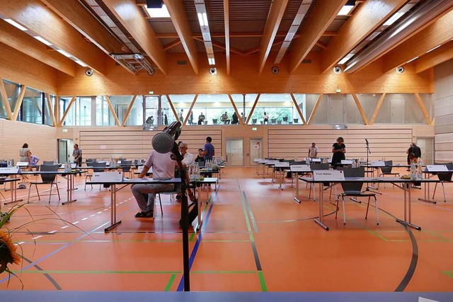 Mit seiner jngsten Sitzung nahm der G...neue Brombacher Sporthalle in Betrieb.  | Foto: Peter Gerigk