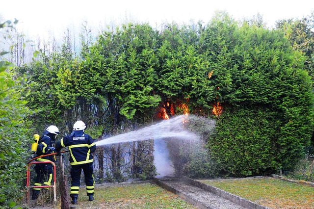 Die Feuerwehr hatte den Brand schnell unter Kontrolle.  | Foto: Edgar Steinfelder