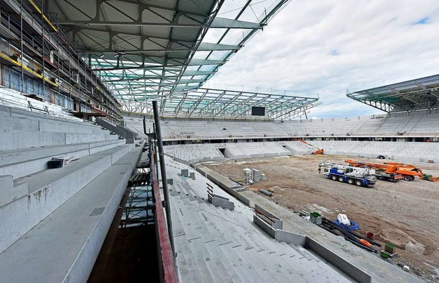 Da gibt&#8217;s noch viele Baustellen: das neue SC-Stadion.  | Foto: Michael Bamberger