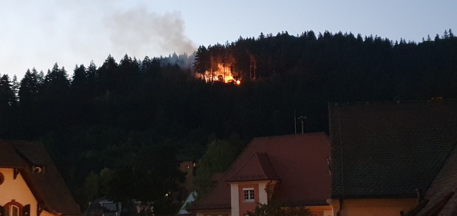 Das Feuer war auch vom Klosterplatz in Günterstal sehr gut zu sehen.  | Foto: Ute Nostadt