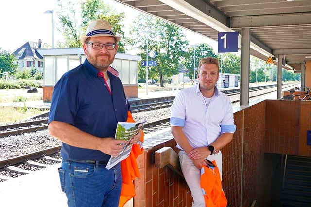 Michael Felber (links) und Christian B...betreuen das Projekt seitens der Bahn.  | Foto: Verena Pichler