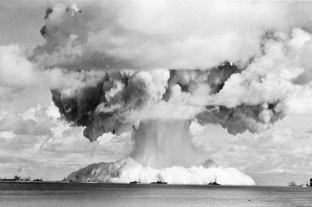 Atombomben (auf dem Foto ein Atombombe...ne groe Bedrohung fr die Menschheit.  | Foto: akg-images