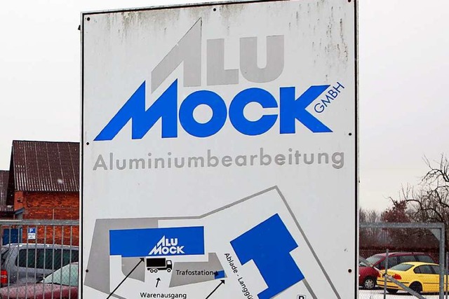 Firmenschild von Alu Mock  | Foto: Christoph Breithaupt