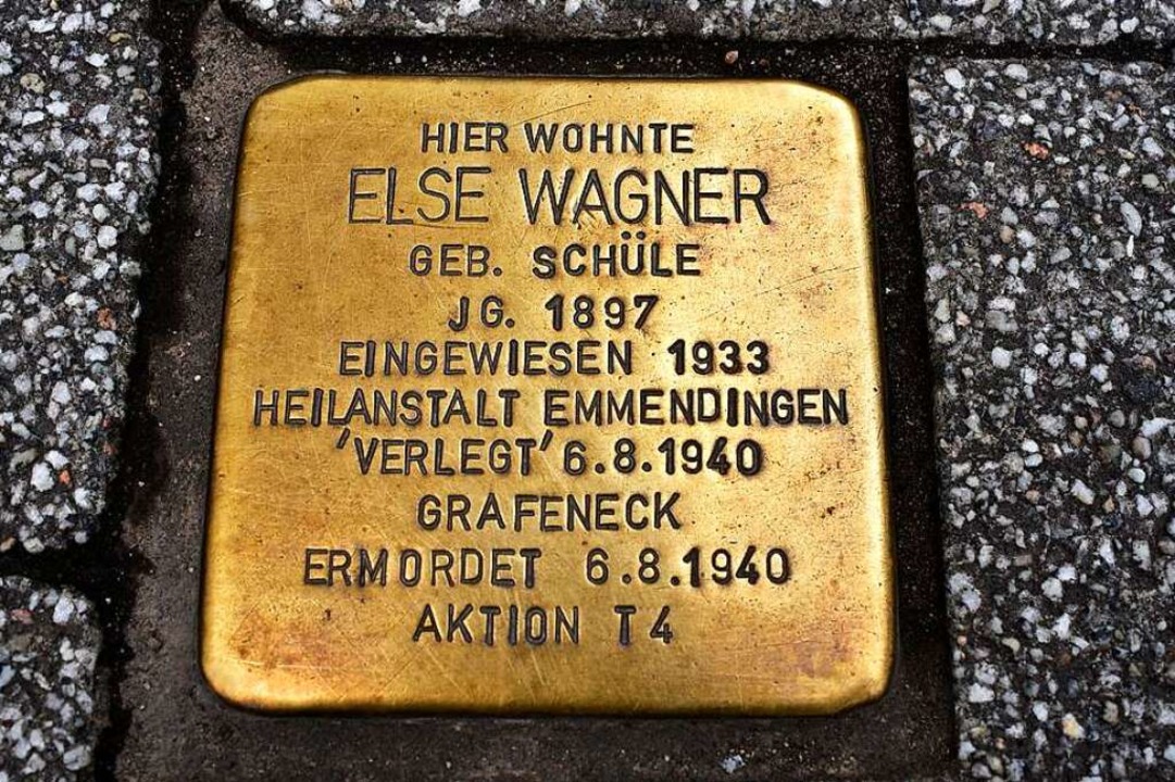 Stolperstein vor dem Haus Carl-Kistner-Strae  2 zum Gedenken an Else Wagner  | Foto: Thomas Kunz
