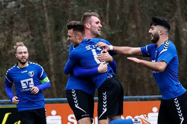 Jubeln wie im Viertelfinale gegen den ... Lahrer Sicht am Samstag hinauslaufen.  | Foto: Benedikt Hecht