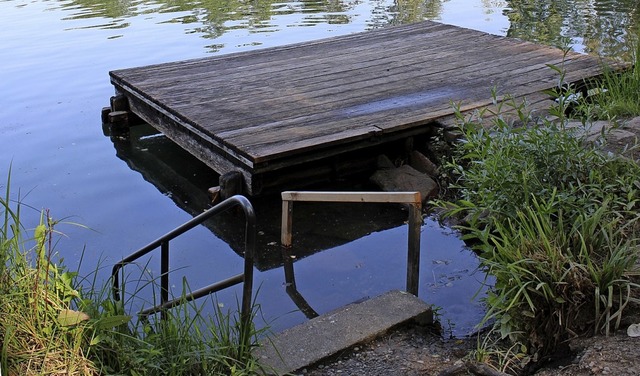 Die Treppe am Niederwaldsee soll verbr...der Steg fr Springer gesperrt werden.  | Foto: Annika Sindlinger