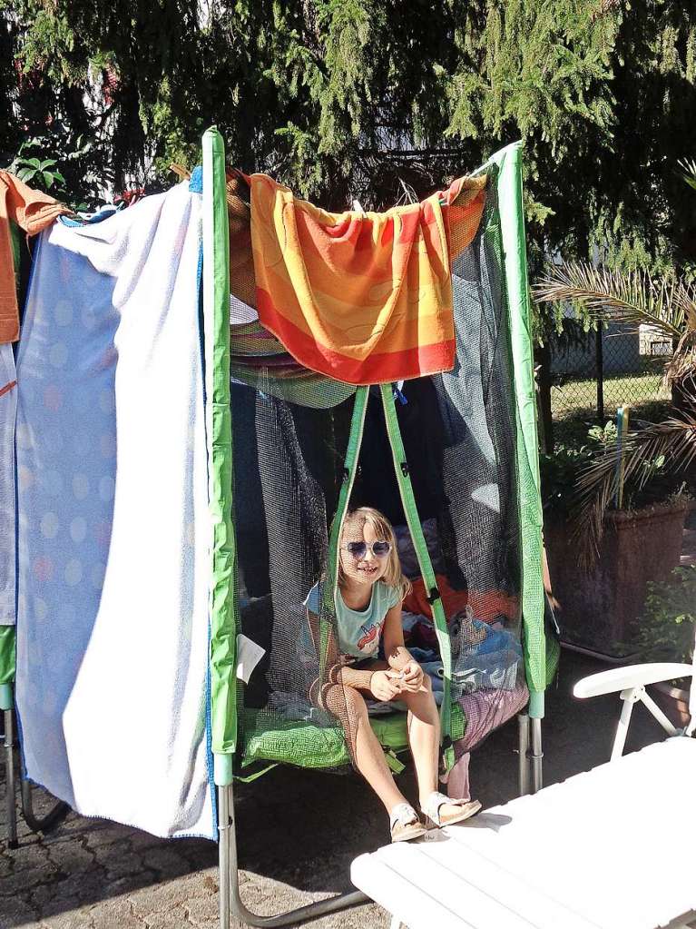 Erich Preis: ein Foto meiner Tochter im Trampolinzelt.