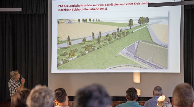 Roland Diehl informiert die Zuhrer ber die Planungen der Bahn.  | Foto: Volker Mnch