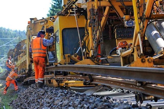 Zwischen Lffingen und Dggingen wird die Bahnstrecke erneuert