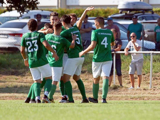 Brunlinger Jubel nach dem 1:0.  | Foto: Dieter Reinhardt