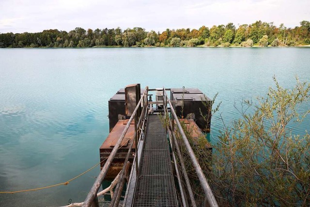 Vom Anleger im Bereich des Kieswerks g...ignete sich das Unglck am Wochenende.  | Foto: Christoph Breithaupt