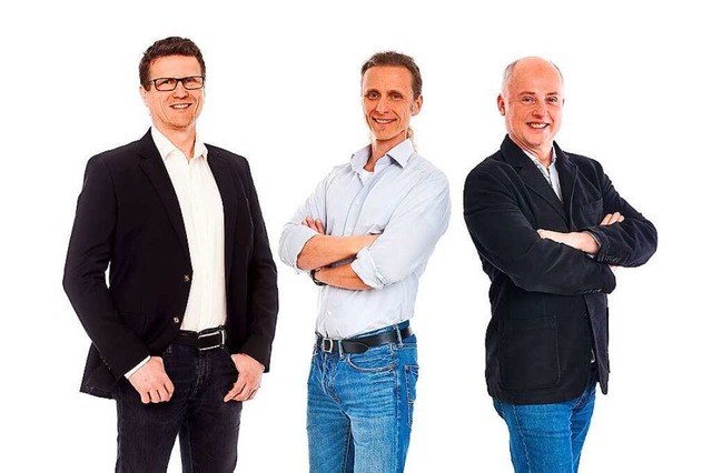 Die Grnder der  Actome GmbH (von link... Karsai, Peter Koltay und  Csaba Jene   | Foto: Conny Ehm