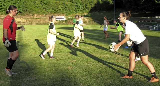 Training einer Gruppe von Junioren-Fu...rbeit der jungen Damen zu berzeugen.   | Foto: Reiner Merz