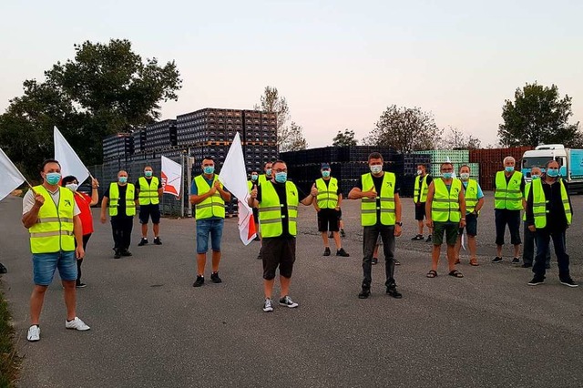 Der Warnstreik in Neuenburg-Steinensta... Corona-Sicherheitsbestimmungen statt.  | Foto: Deutscher Gewerkschaftsbund