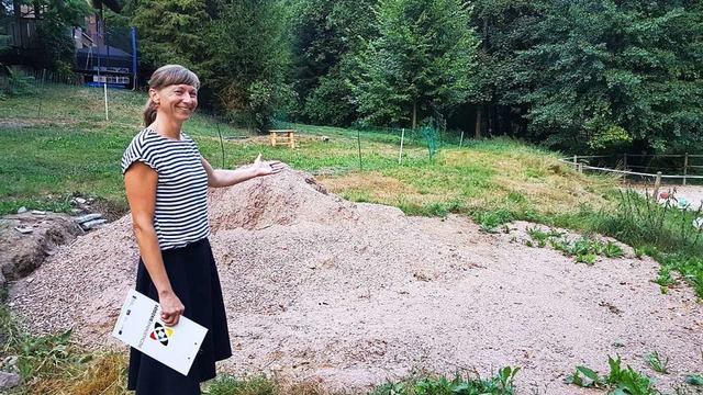 Landschaftsarchitektin Janine Mauth soll auf diesem Areal den Spielplatz planen.  | Foto: Gerald Nill