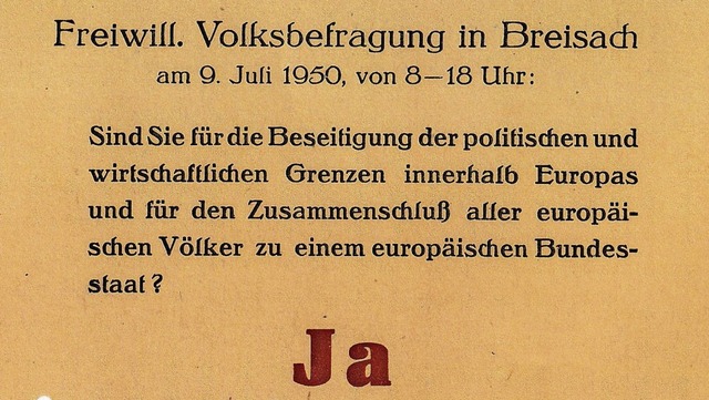 Ja oder Nein - zwei Stimmzettel stande...nen 1388 Wahlzettel waren Ja-Stimmen.   | Foto: Stadtarchiv Breisach