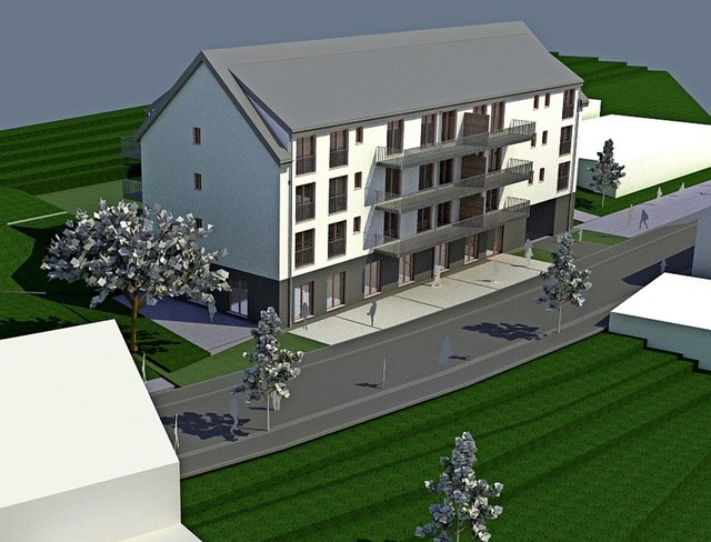 Im Modell steht das Mehrfamilienhaus i...ae mit seinen 18 Wohneinheiten schon.  | Foto: Familienheim