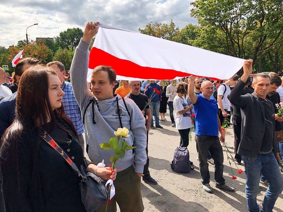 Proteste in Belarus.  | Foto: Sergei Grits (dpa)